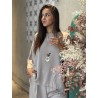 Blouse ample effet bohème taupe Paula