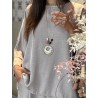 Blouse ample effet bohème taupe Paula