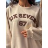 Sweat-shirt oversize irisé texturé beige SPEARS