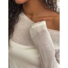 Pull ajusté col rond écru MONA