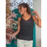 Top débardeur scintillant noir PRISCILLIA