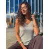 Top débardeur scintillant beige PRISCILLIA