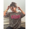 Blouse à sequins imprimé léopard ERIKA
