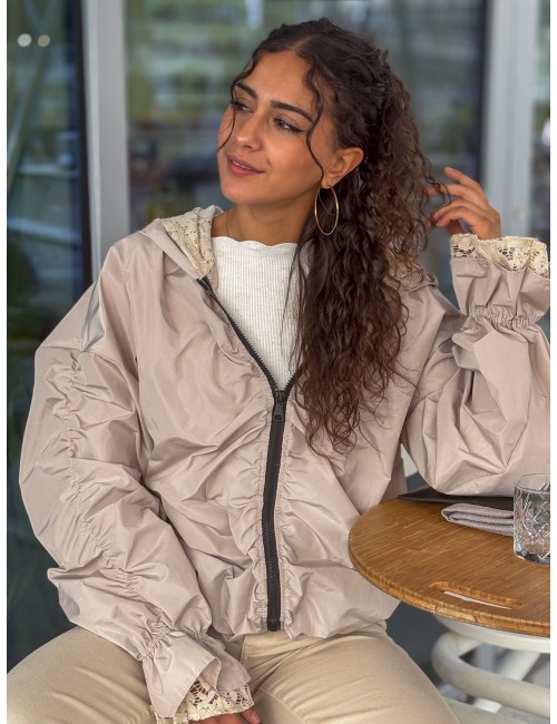 Veste coupe vent style blouson beige INGRID