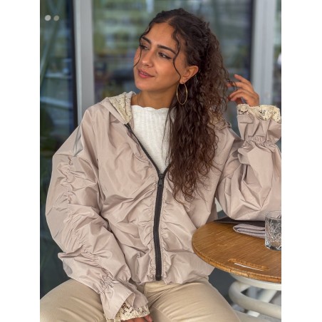 Veste coupe vent style blouson beige INGRID