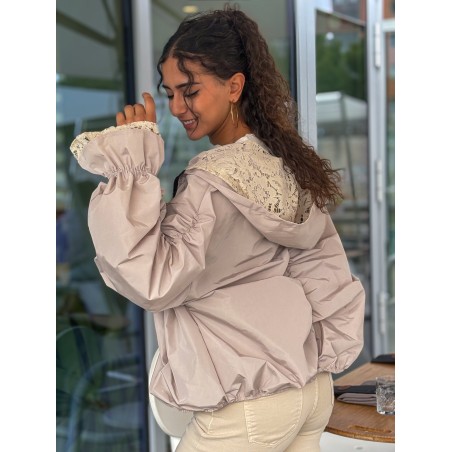 Veste coupe vent style blouson beige INGRID