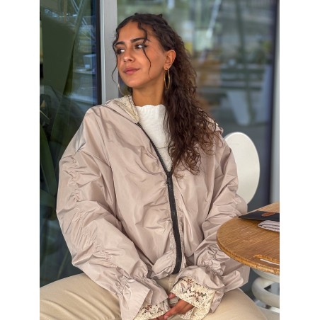 Veste coupe vent style blouson beige INGRID
