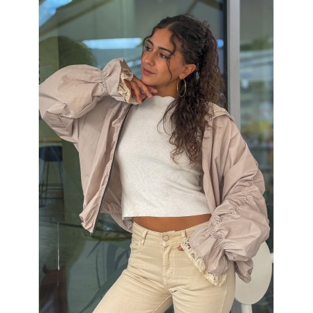 Veste coupe vent style blouson beige INGRID