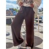Pantalon fluide et large choco Zoe