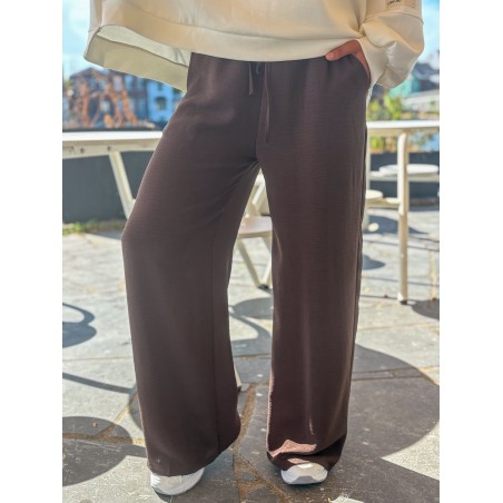Pantalon fluide et large choco Zoe