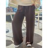 Pantalon fluide et large choco Zoe