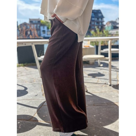 Pantalon fluide et large choco Zoe