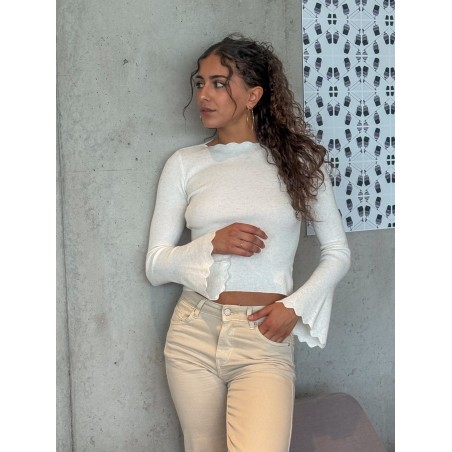 Pull léger en maille scintillant écru Alice