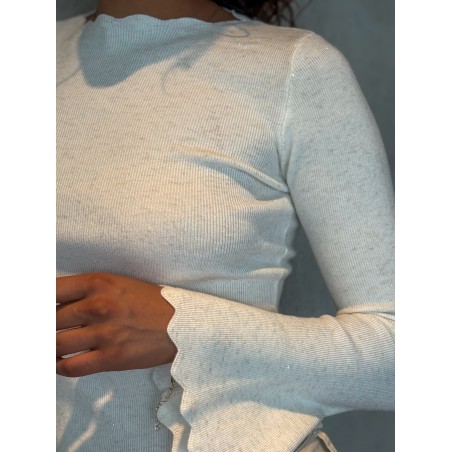 Pull léger en maille scintillant écru Alice