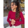 Pull léger en maille scintillant bordeaux Alice