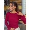 Pull léger en maille scintillant bordeaux Alice
