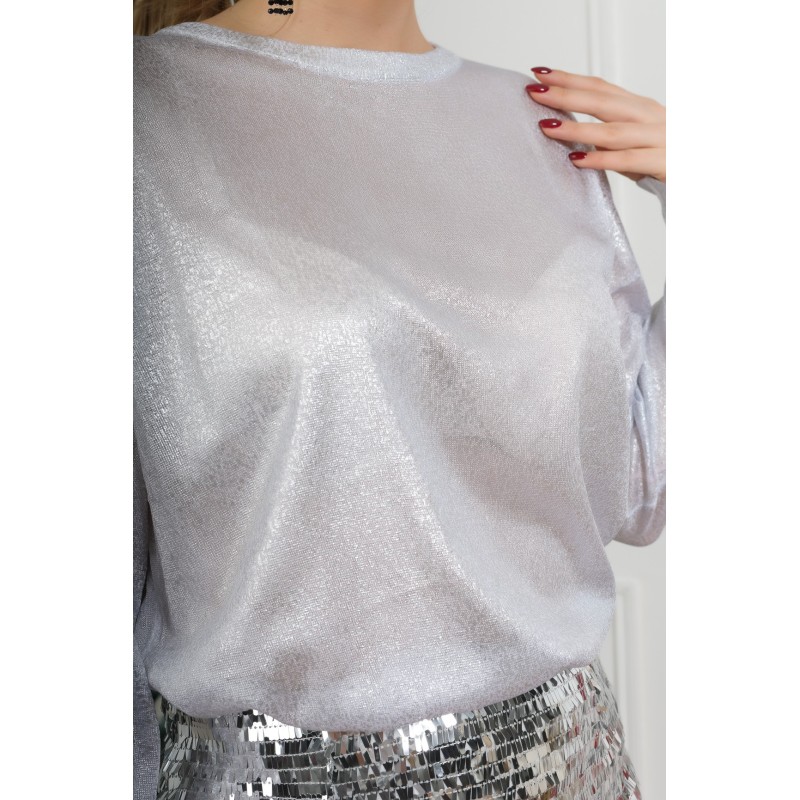 Laureline pull doré/argenté