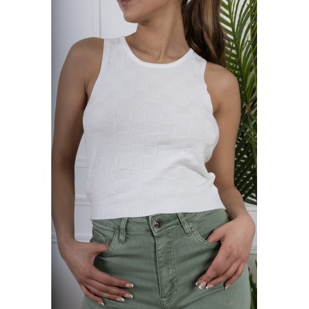 Jenna top damiers
