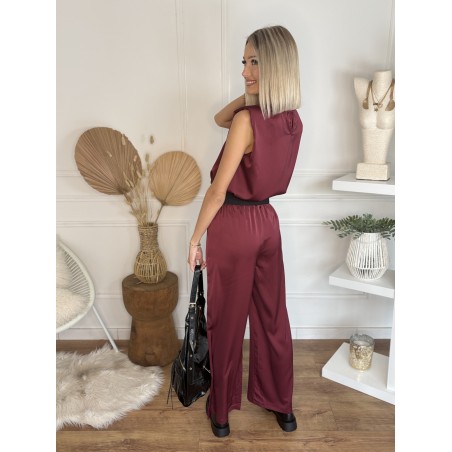 Ensemble effet satiné bordeaux KELLY