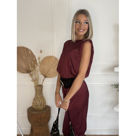 Ensemble effet satiné bordeaux KELLY