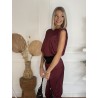 Ensemble effet satiné bordeaux KELLY