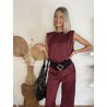 Ensemble effet satiné bordeaux KELLY