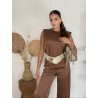 Ensemble effet satiné choco KELLY