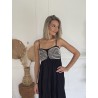 Robe courte brodée noir Rita