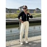 Pantalon en velours côtelé écru Azalee