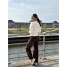 Pantalon en velours côtelé choco Azalee