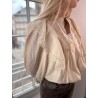 Blouse satinée à volants et dentelle VIOLINA