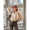 Blouse satinée à volants et dentelle VIOLINA