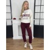 Pantalon style mom bordeaux MARTHA