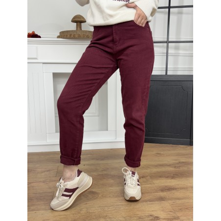 Pantalon style mom bordeaux MARTHA