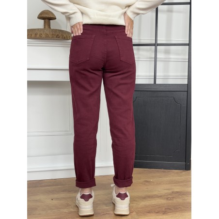 Pantalon style mom bordeaux MARTHA
