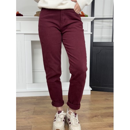 Pantalon style mom bordeaux MARTHA