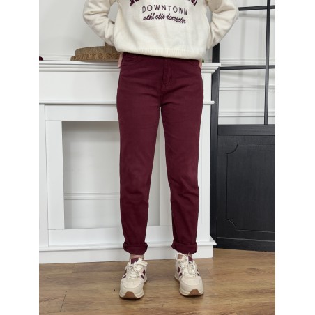 Pantalon style mom bordeaux MARTHA