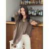 Chemise longue à sequins choco CLAIRE