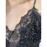 Robe nuisette à sequins noire Enrica