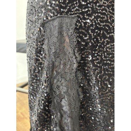 Robe nuisette à sequins noire Enrica