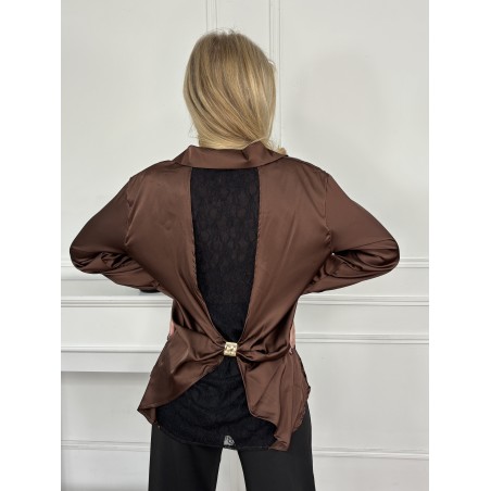 Blouse légère choco DESPINA