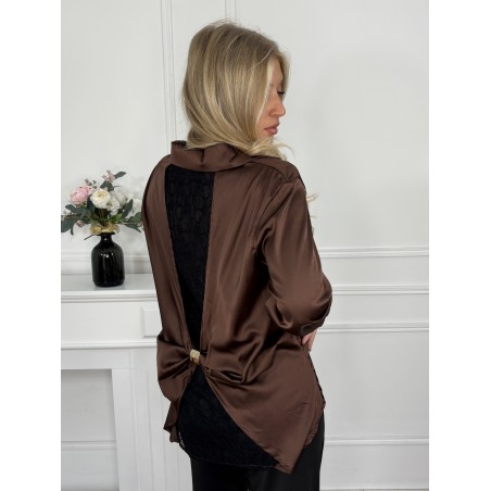 Blouse légère choco DESPINA