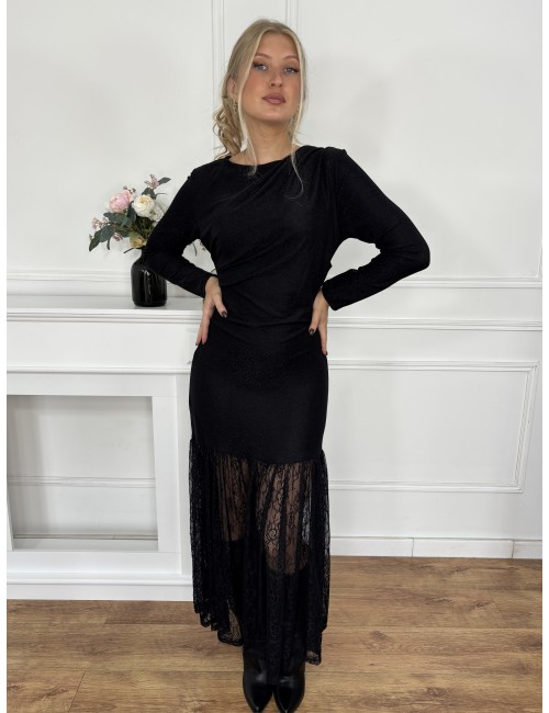 Robe longue et légère noire SHANICE