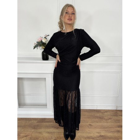 Robe longue et légère noire SHANICE