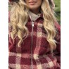 Veste à carreaux bordeaux Layana