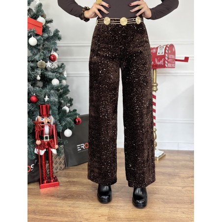 Pantalon à sequins choco Disco
