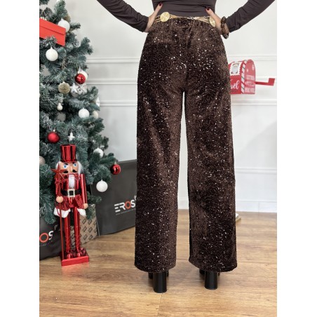 Pantalon à sequins choco Disco