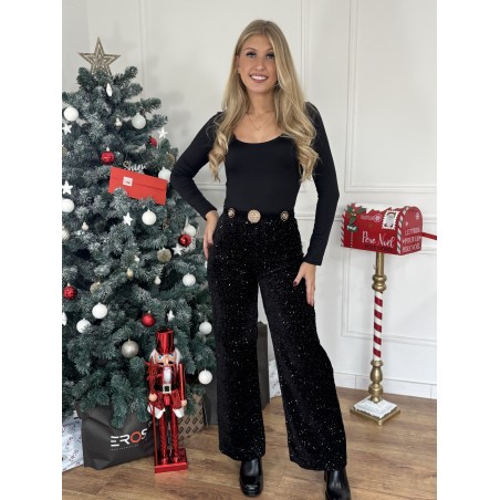 Pantalon à sequins noir Disco