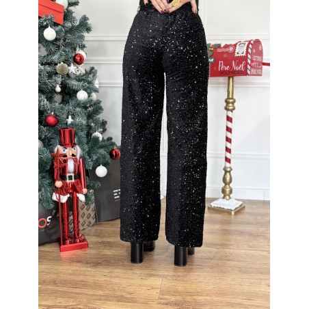 Pantalon à sequins noir Disco