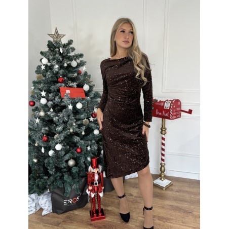 Robe à sequins choco Keyla